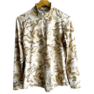 J. McLaughlin Isles Long Sleeve Quarter Zip Camo Top Shirt